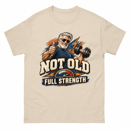 Sand vintage t-shirt with Arnold Full Strength printed front design