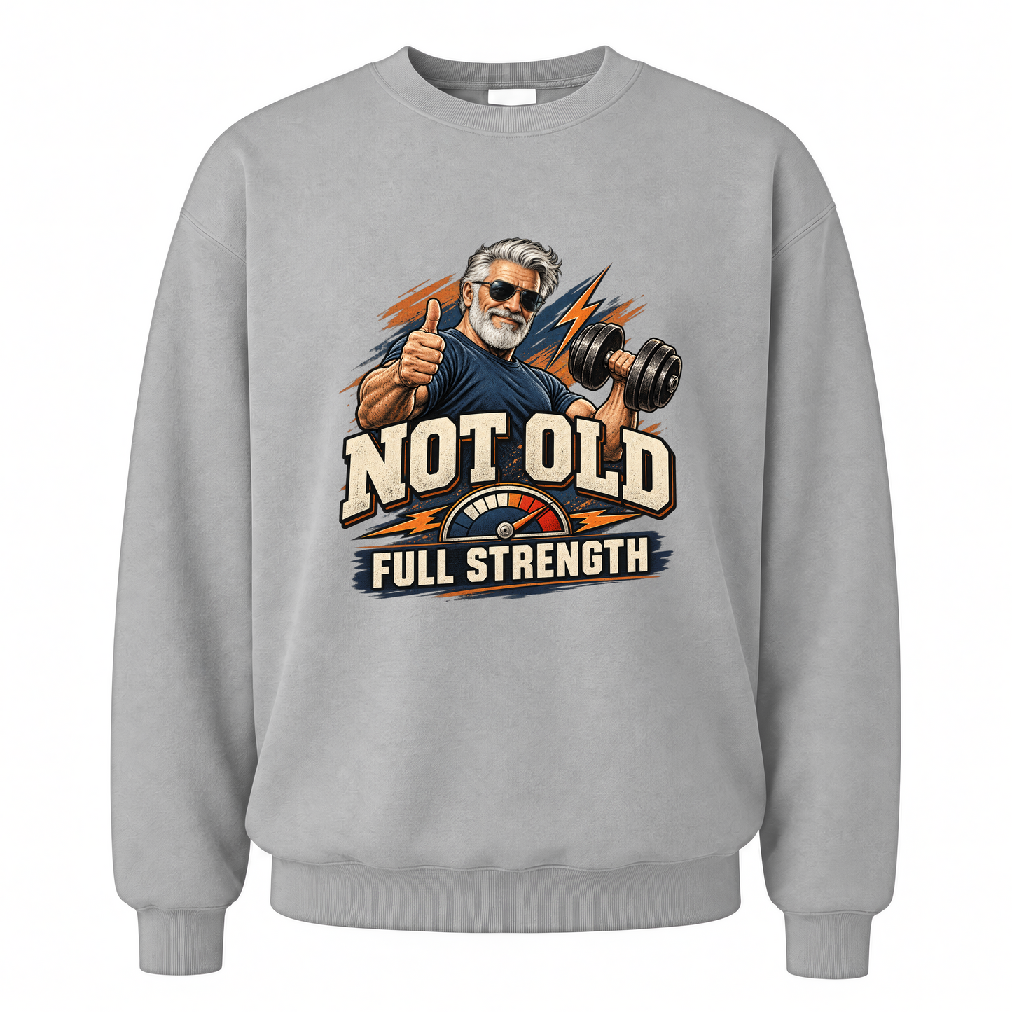 Sport Grey vintage sweatshirt with Arnold Full Strength printed front design