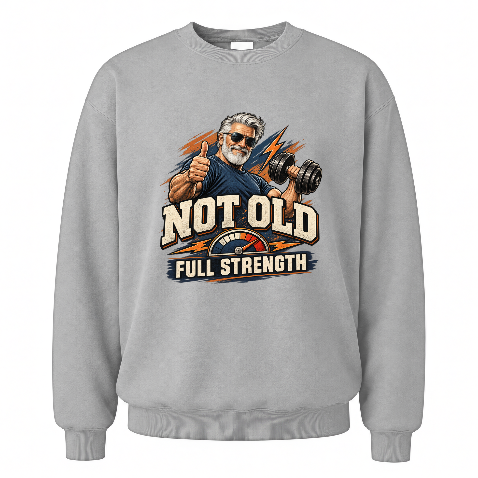 Sport Grey vintage sweatshirt with Arnold Full Strength printed front design