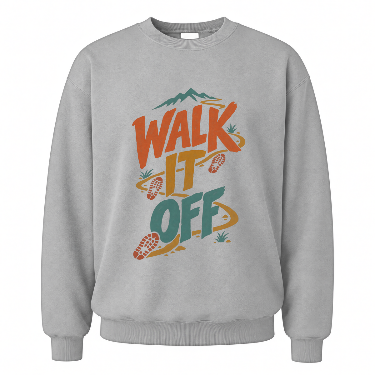 Sport Grey vintage sweatshirt with Walk It Off printed front design