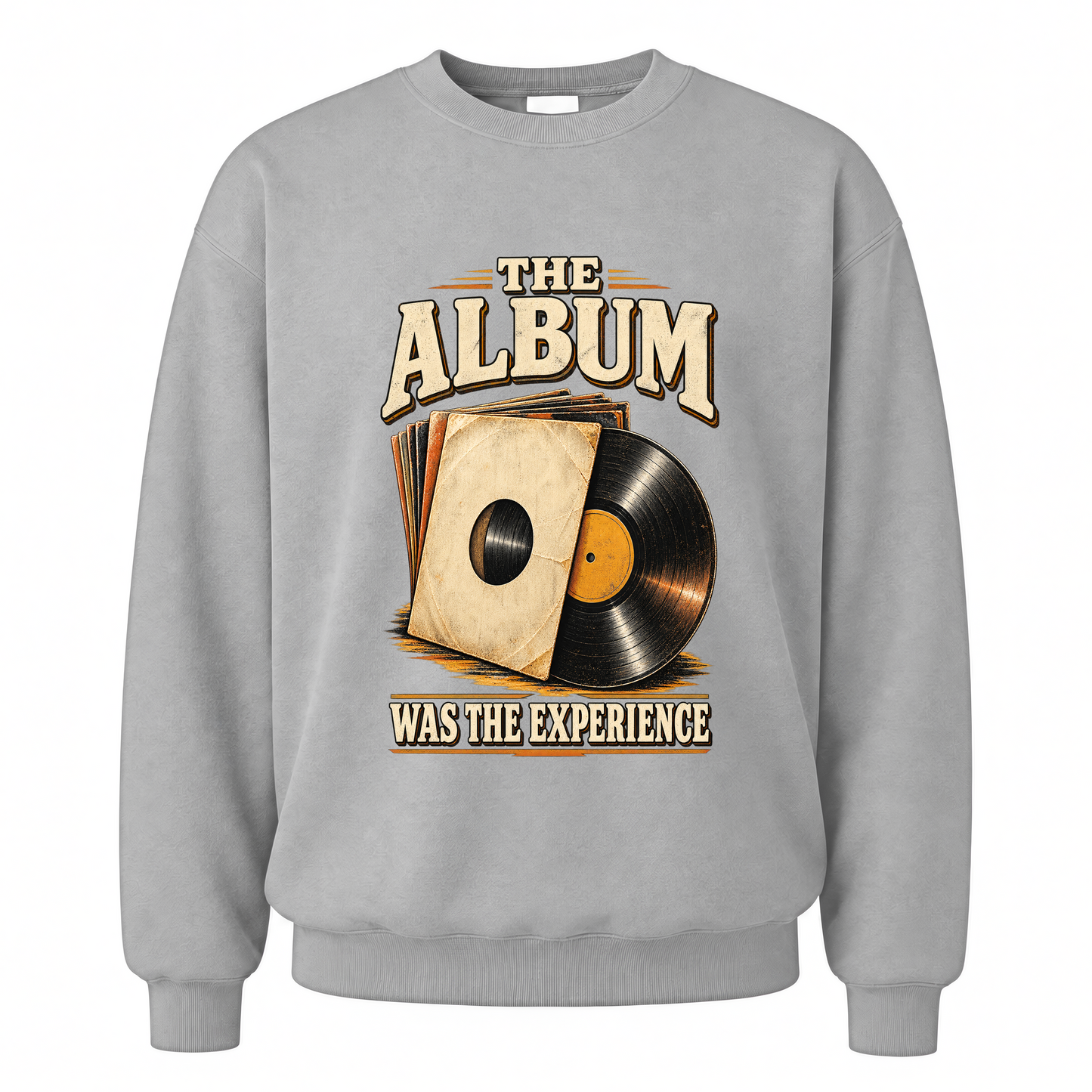 Sport Grey vintage sweatshirt with The Album Was The Experience printed front design
