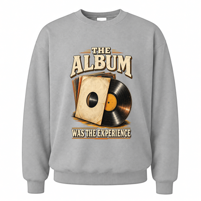 Sport Grey vintage sweatshirt with The Album Was The Experience printed front design
