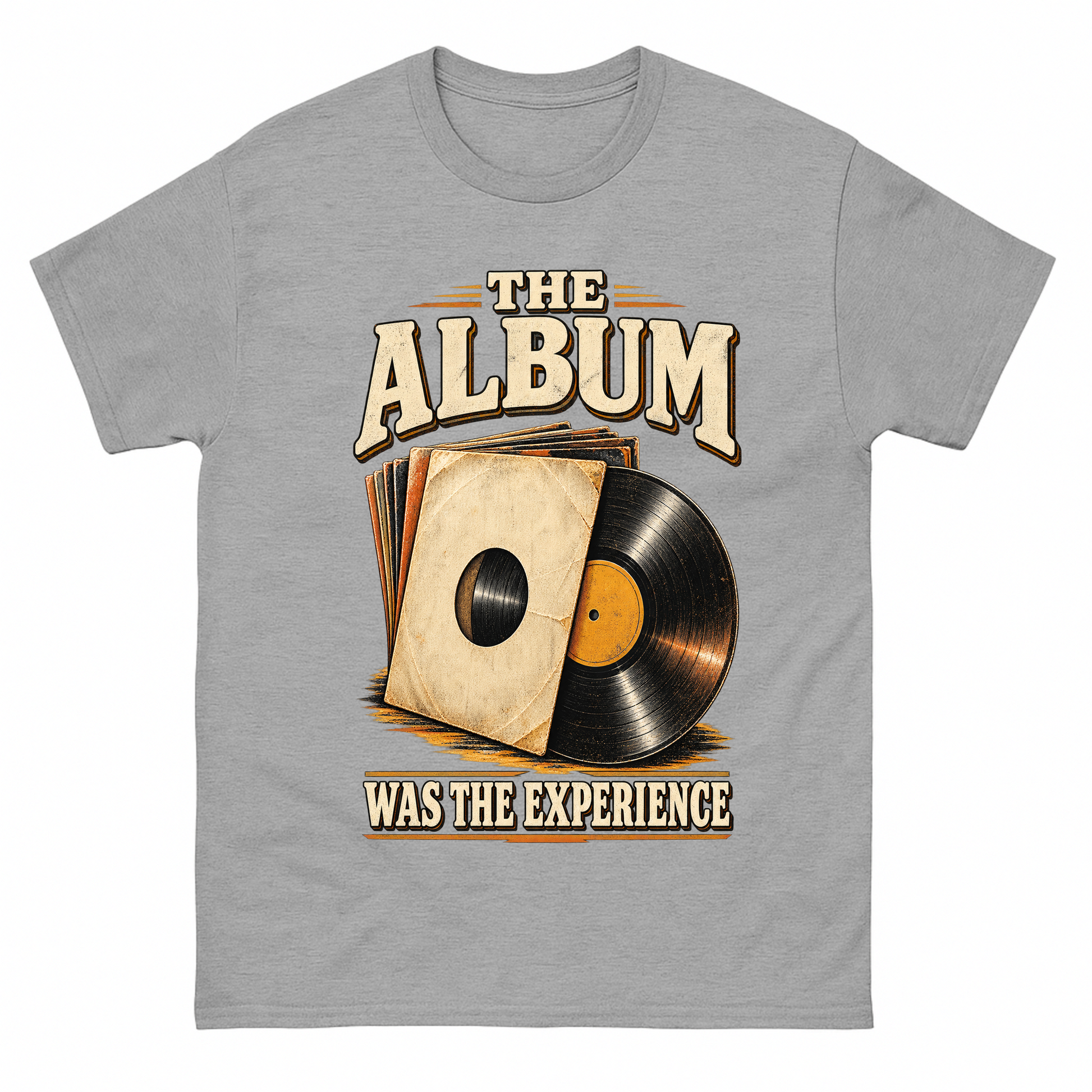 Sport Grey vintage t-shirt with The Album Was The Experience printed front design