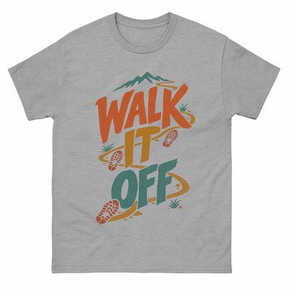 Sport Grey vintage t-shirt with Walk It Off printed front design