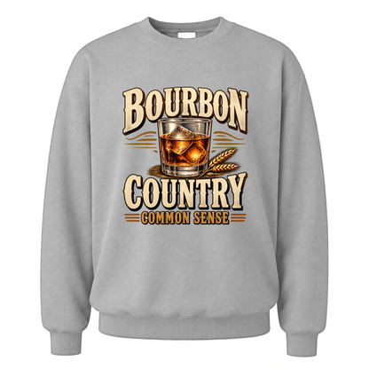 Sport Grey vintage sweatshirt with Bourbon Country Common Sense printed front design