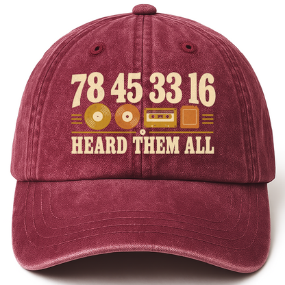 Wine Red vintage washed cap with 7845 3316 Heard Them All printed front design
