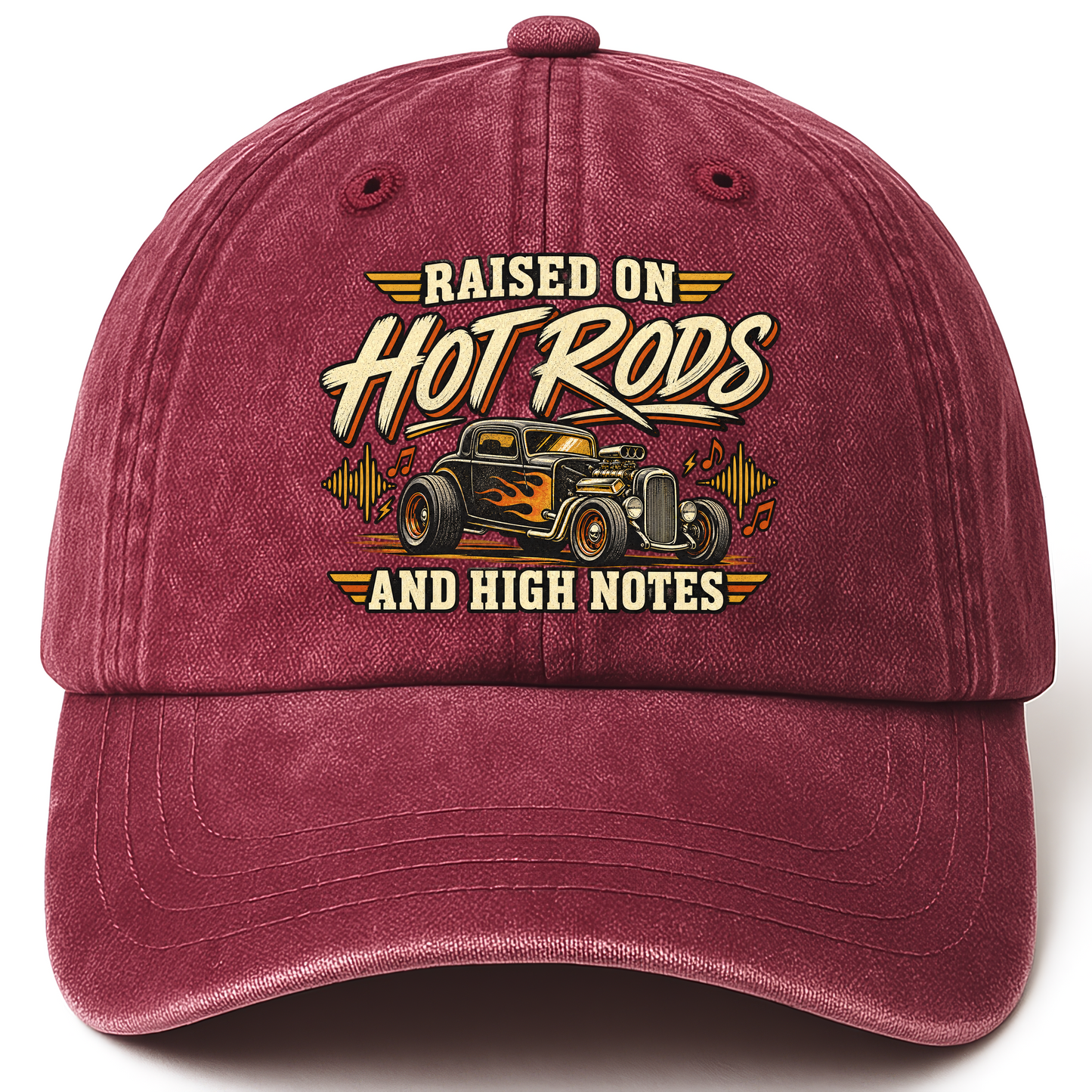 Wine Red vintage washed cap with Find Your Undertone Before You Pick A Palette printed front design