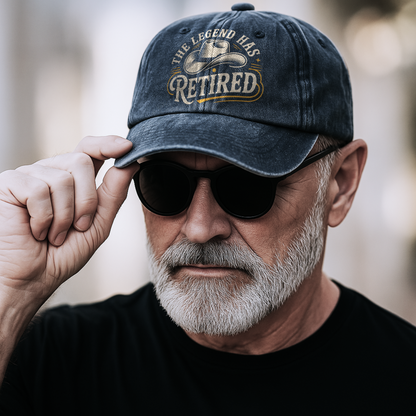 “The Legend Has Retired” Western Signage Legacy Cap