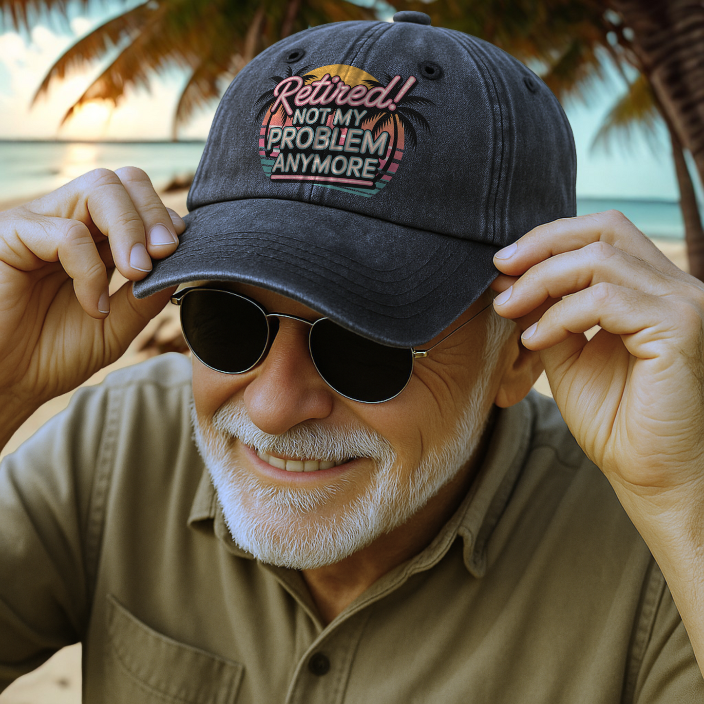 “Retired! Not My Problem Anymore” Neon Vibe Chill Cap