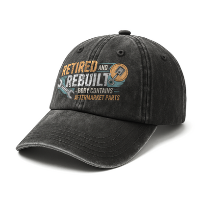 "Retired and Rebuilt – Body Contains Aftermarket Parts" Garage Grumble Plate Cap