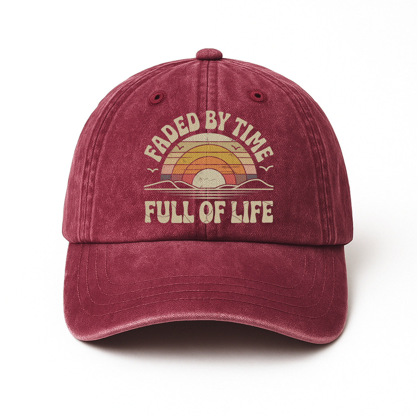 "Faded By Time. Full Of Life" Nostalgic Washed Cap