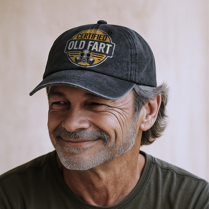 “Certified Old Fart” Hazard Humor Badge Cap