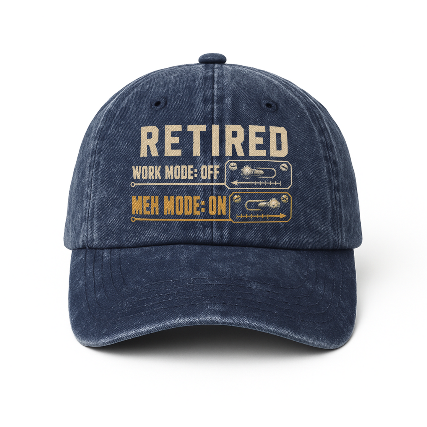 "Retired. Meh Mode On" Vintage Washed Cap