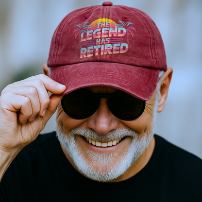 “The Legend Has Retired” Sunset Fadewave Icon Cap