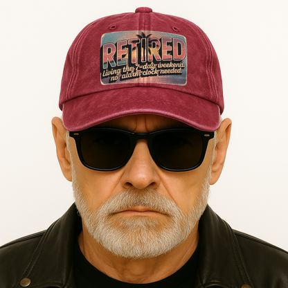 “Retired – Living The 7-day Weekend” Sunset Fadewave Chill Cap