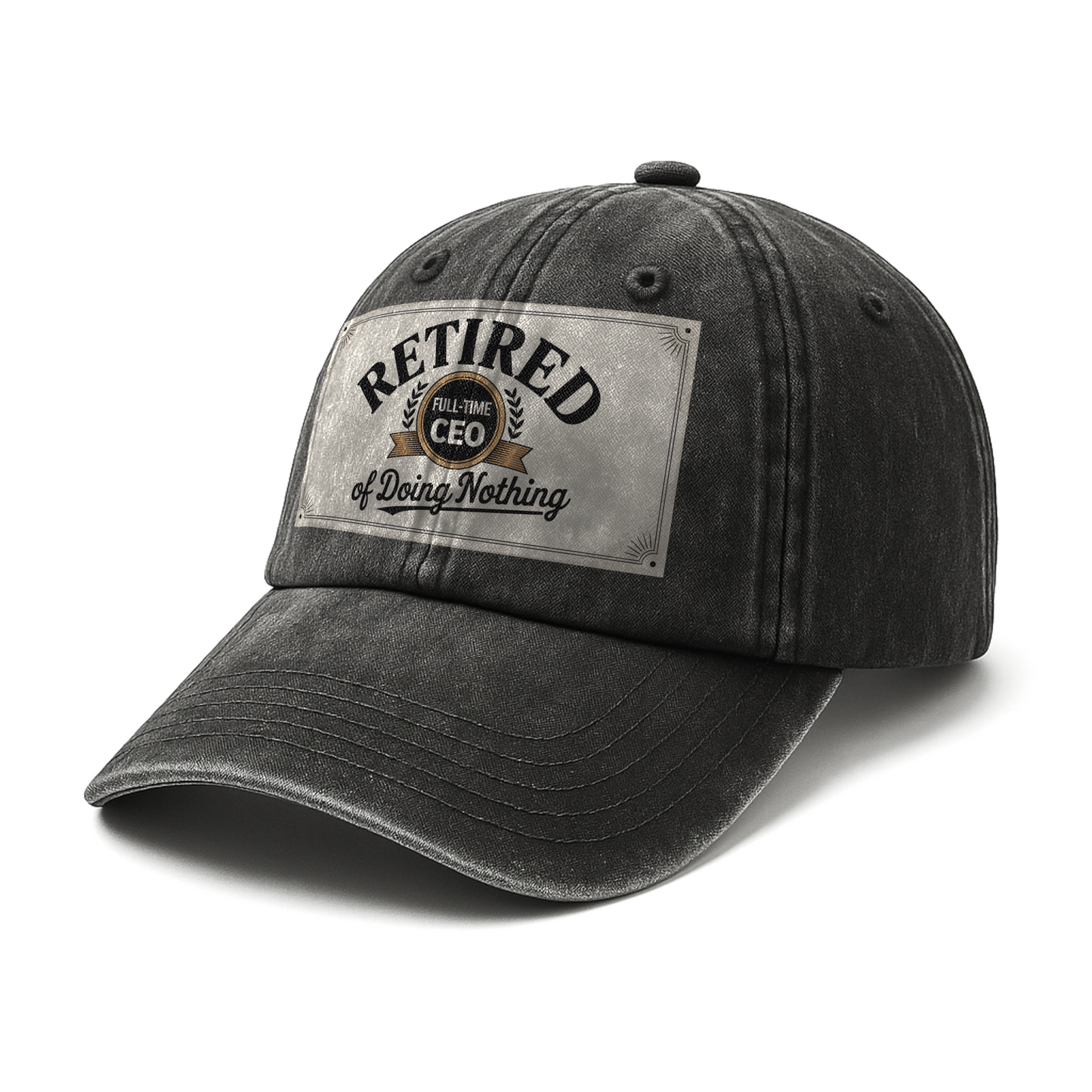 “Retired: Full-Time CEO of Doing Nothing” Corporate Crest Chill Cap