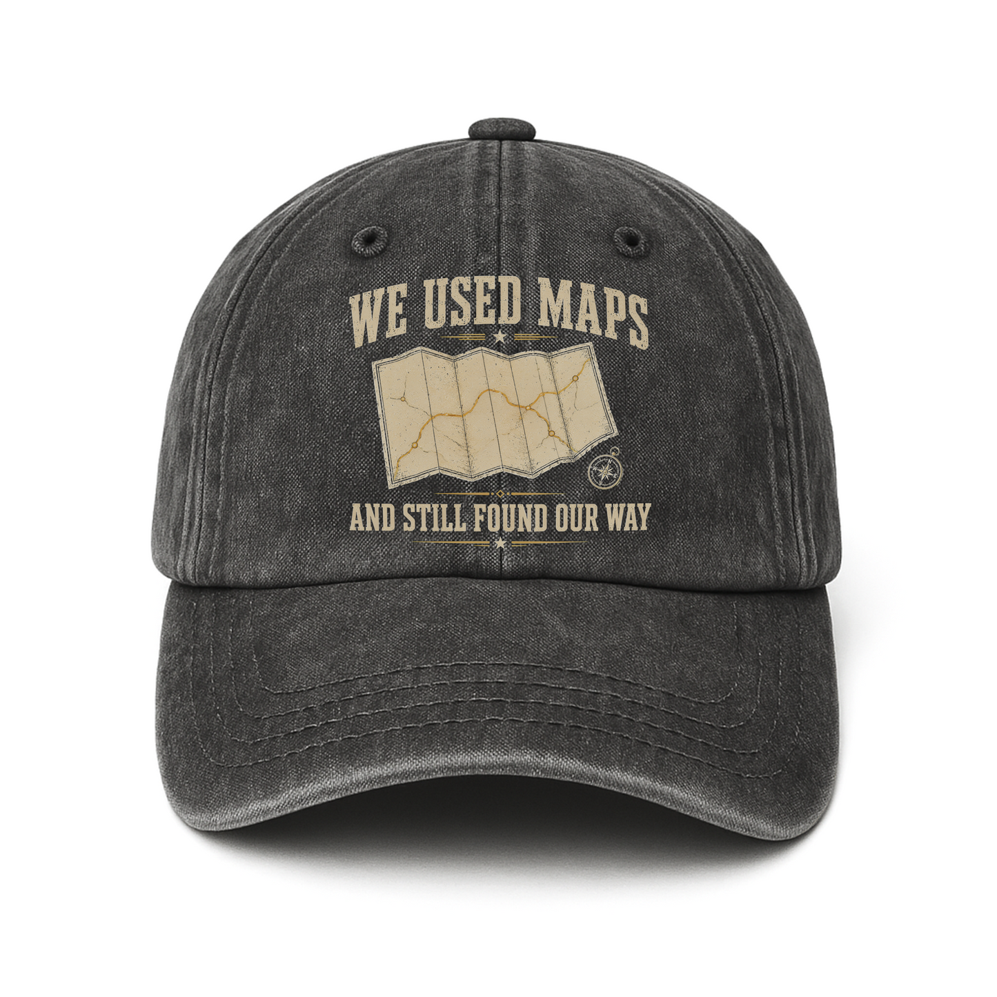 "We Used Maps and Still Found Our Way" Vintage Washed Cap