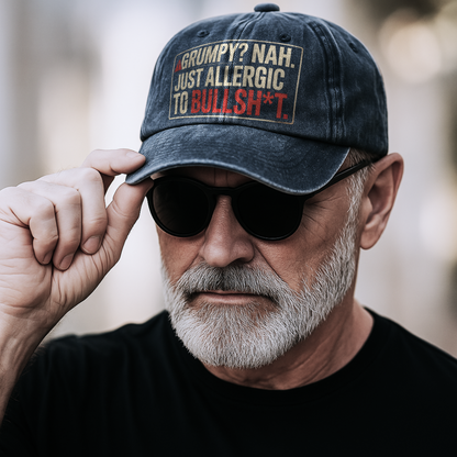 The "Straight Shooter" Cap - Grumpy? Nah. Just Honest - Faded Print Cap