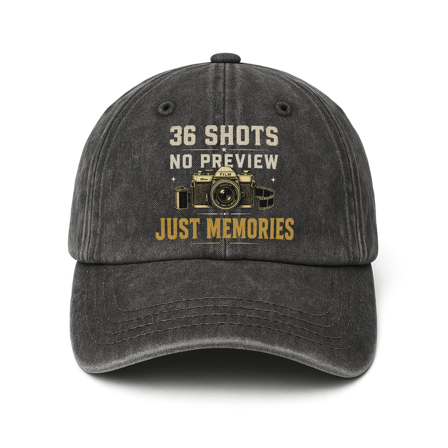 "36 Shots. No Preview. Just Memories" Vintage Washed Cap