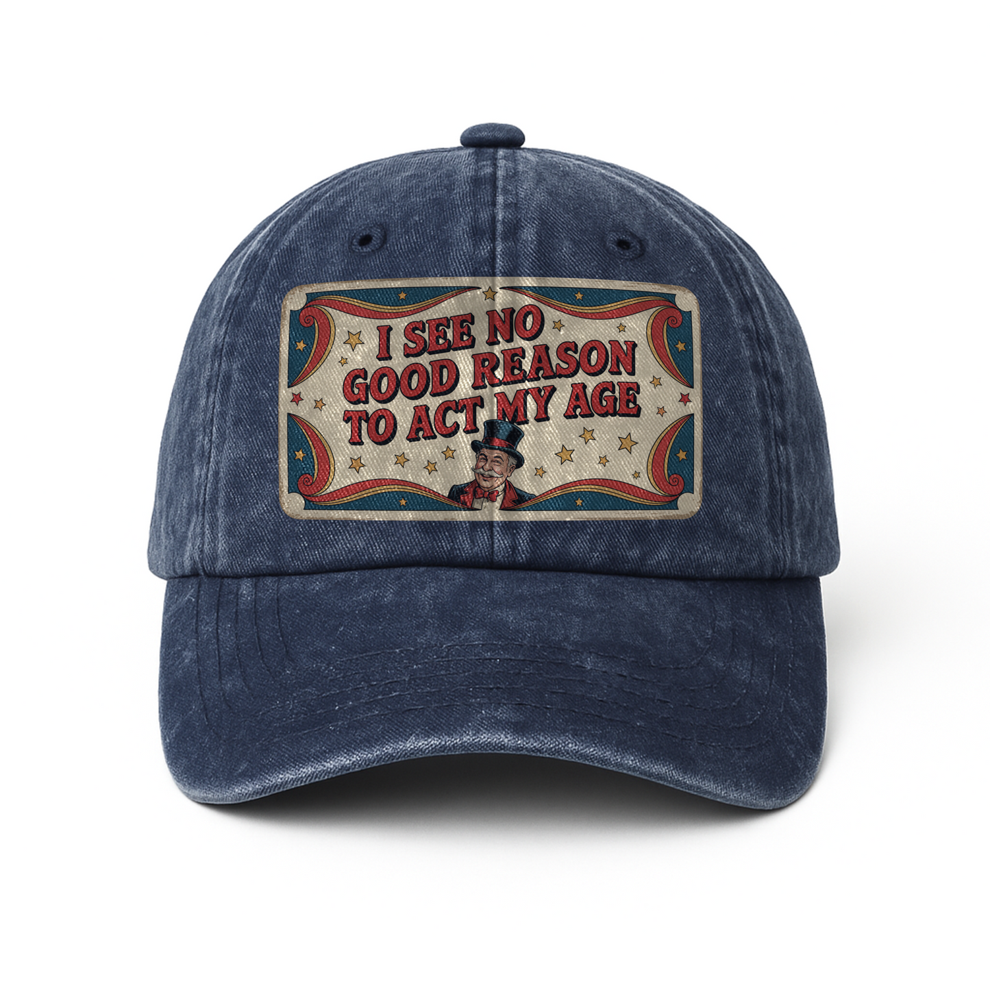 “I See No Good Reason to Act My Age” Boomer Pop Comic Classic Cap