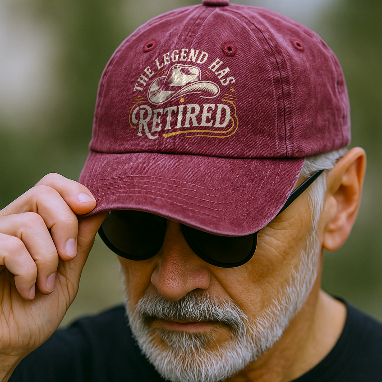 “The Legend Has Retired” Western Signage Legacy Cap