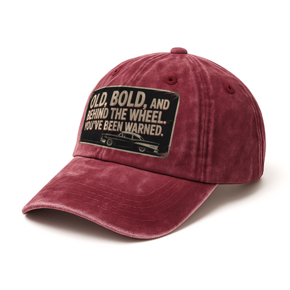 “Old, Bold, And Behind The Wheel. You’ve Been Warned.” Garage Grumble Driver’s Cap