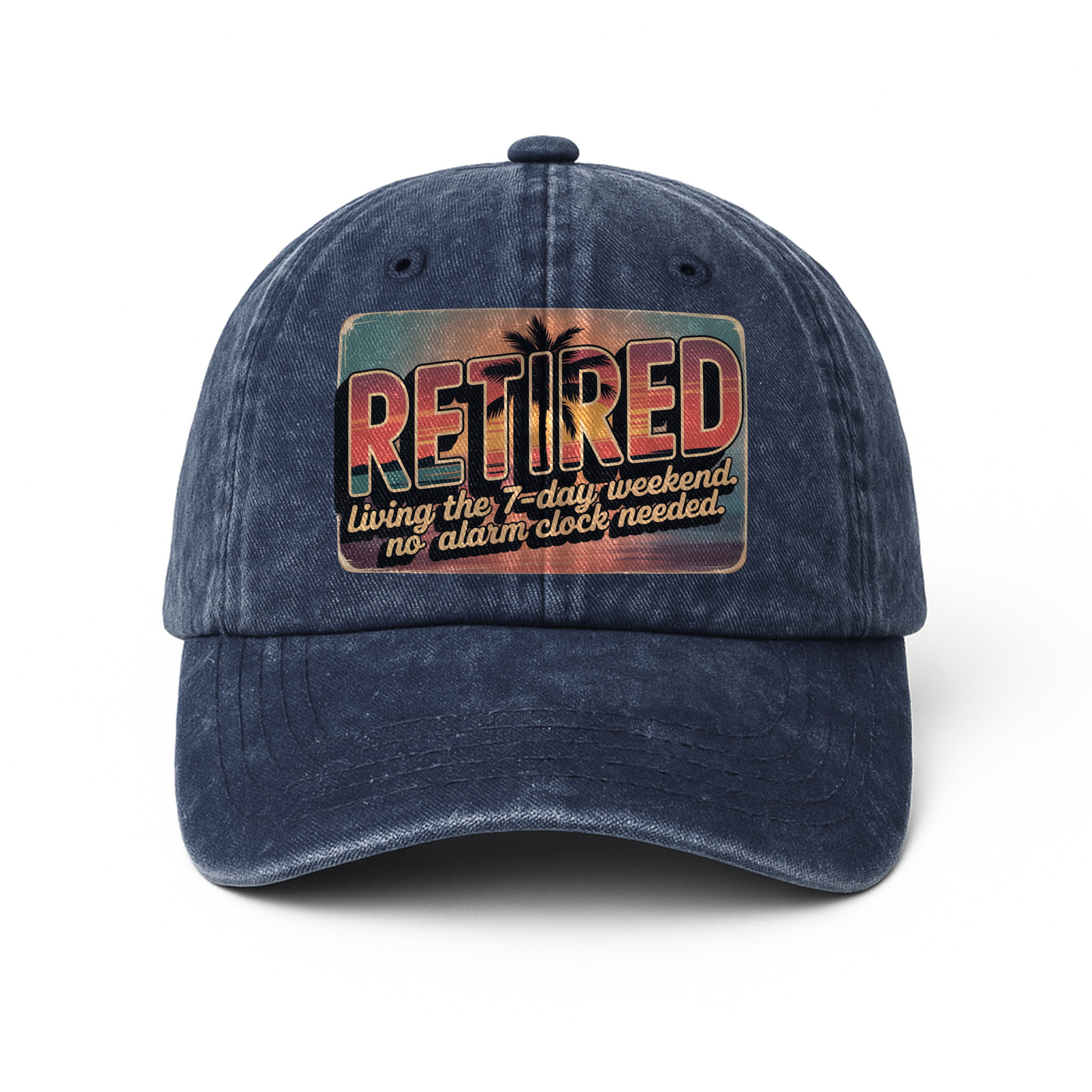 “Retired – Living The 7-day Weekend” Sunset Fadewave Chill Cap