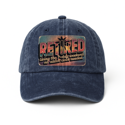 “Retired – Living The 7-day Weekend” Sunset Fadewave Chill Cap