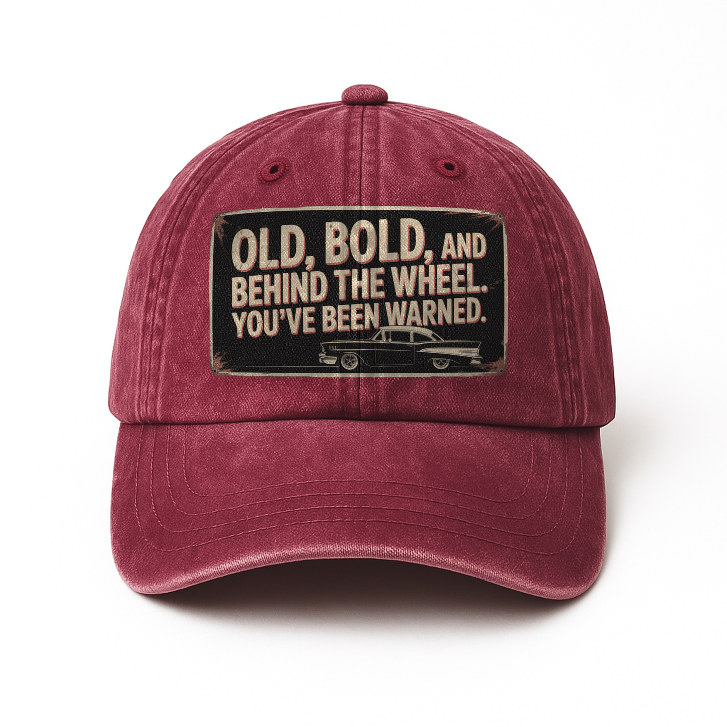 “Old, Bold, And Behind The Wheel. You’ve Been Warned.” Garage Grumble Driver’s Cap