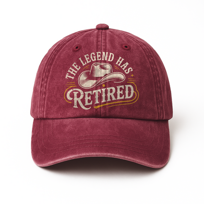 “The Legend Has Retired” Western Signage Legacy Cap
