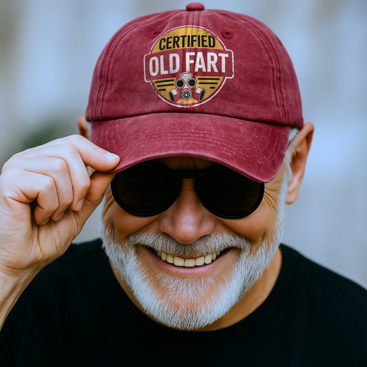 “Certified Old Fart” Hazard Humor Badge Cap