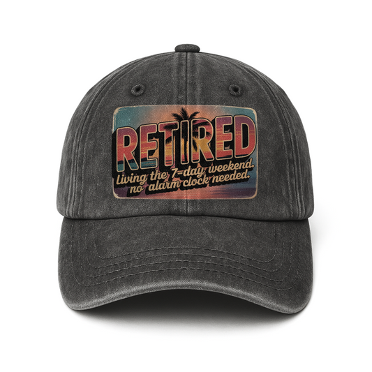 “Retired – Living The 7-day Weekend” Sunset Fadewave Chill Cap