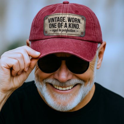 “Vintage. Worn. One Of A Kind. Aged To Perfection” Stitchplate Heritage Cap