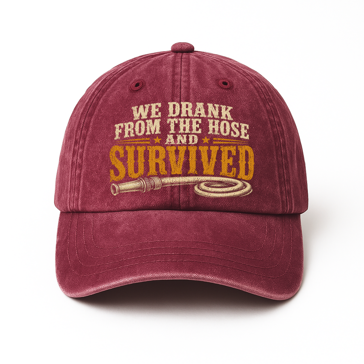 "We Drank From The Hose and Survived" Vintage Washed Cap