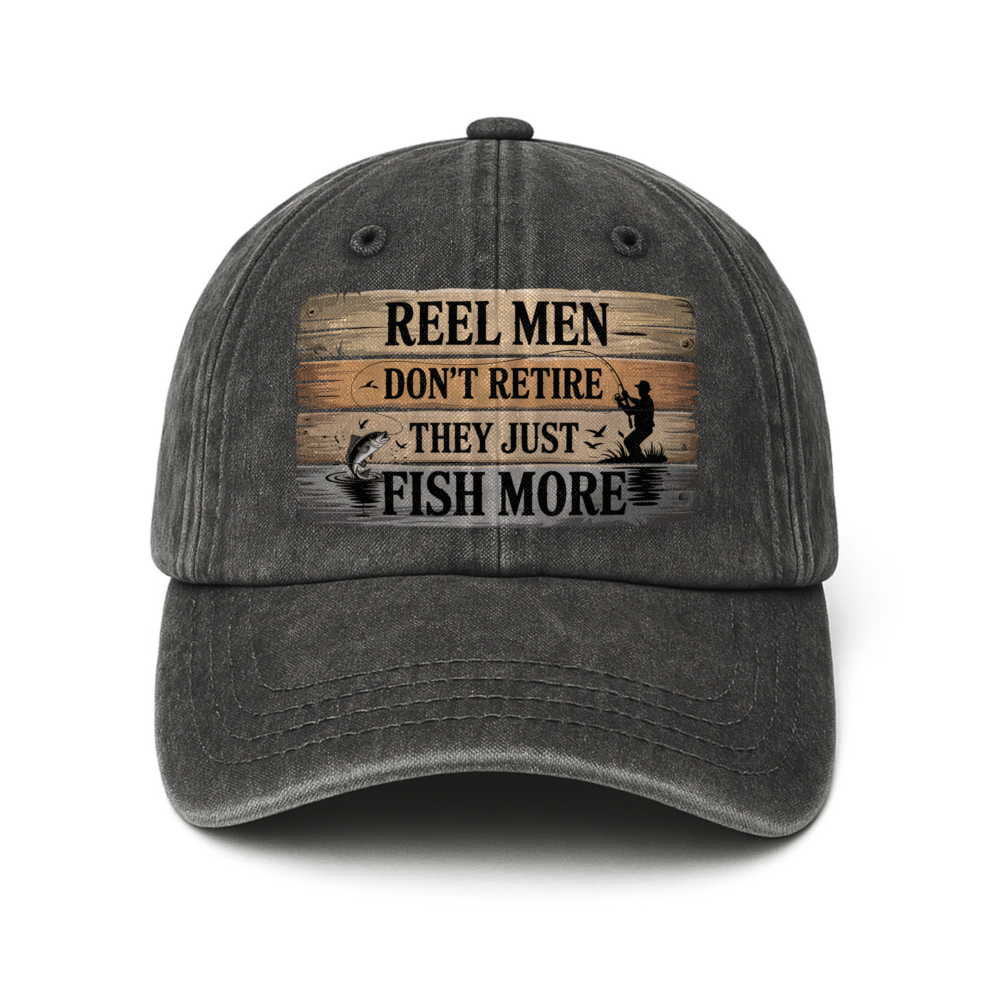 "Reel Men Don’t Retire – They Just Fish More" Vintage Cap