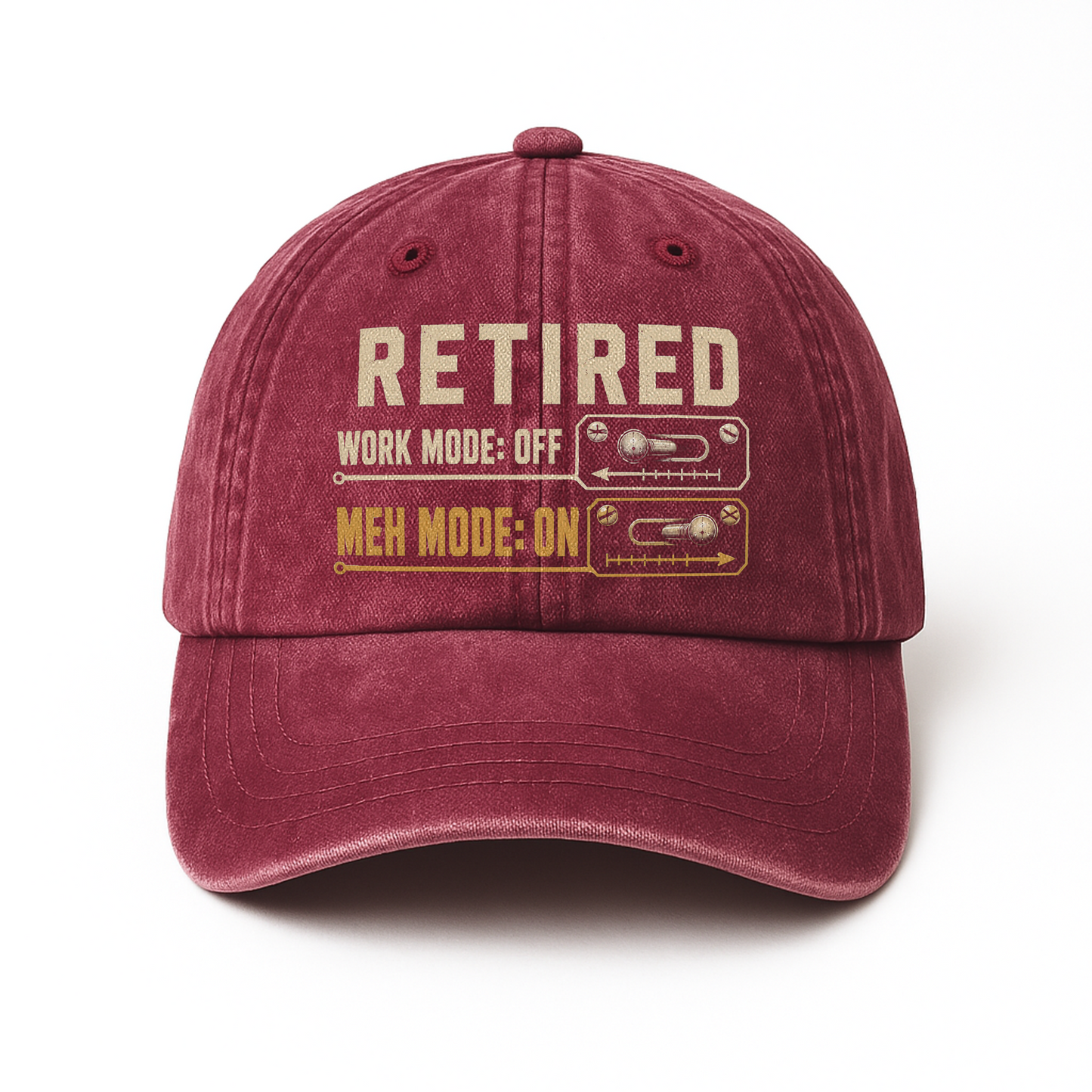 "Retired. Meh Mode On" Vintage Washed Cap