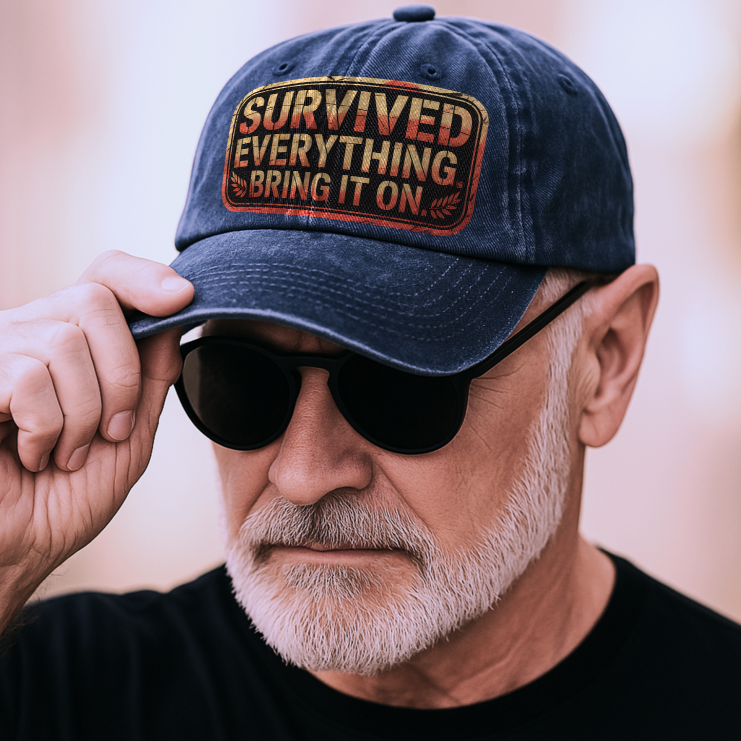 “Survived Everything. Bring It On.” Rusted West Grit Cap