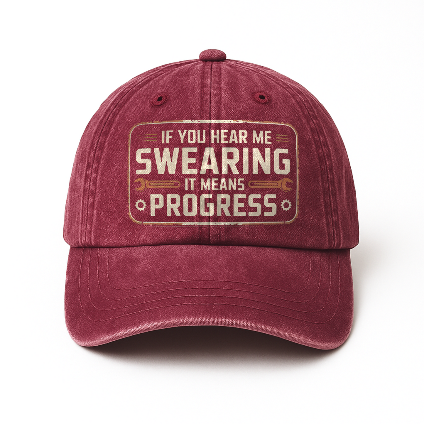 “If You Hear Me Swearing, It Means Progress” Vintage Mechanic Cap