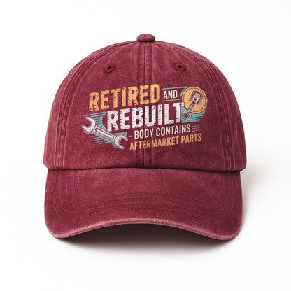 "Retired and Rebuilt – Body Contains Aftermarket Parts" Garage Grumble Plate Cap
