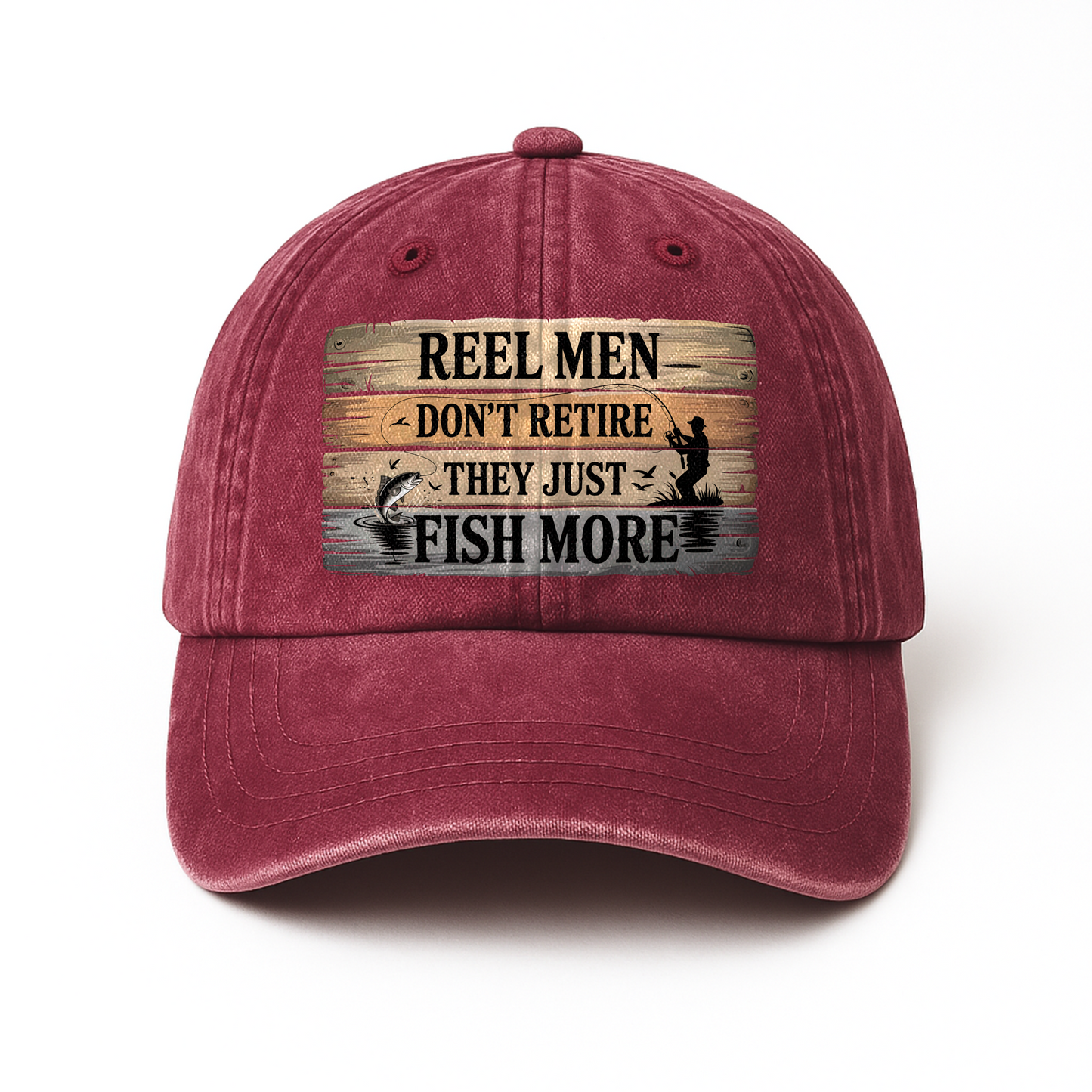 "Reel Men Don’t Retire – They Just Fish More" Vintage Cap