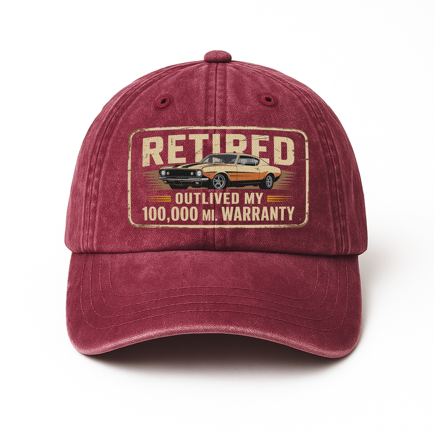 "Retired Outlived My 100,000 Mile Warranty" Vintage Washed Cap