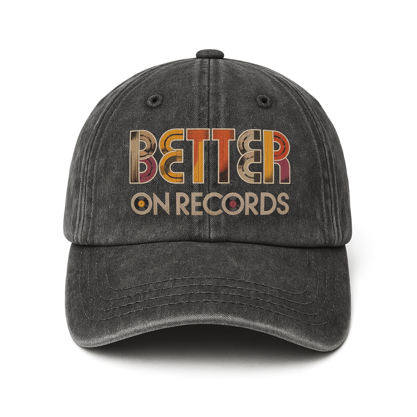 "Better On Records" Vinyl Music Washed Cap