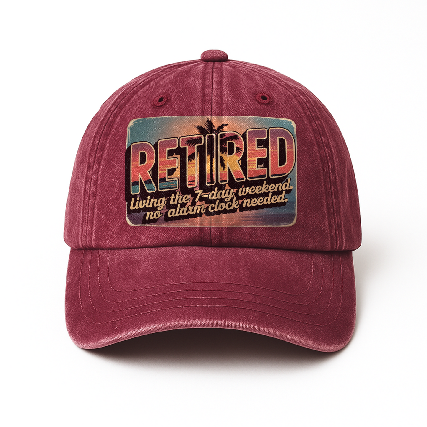 “Retired – Living The 7-day Weekend” Sunset Fadewave Chill Cap
