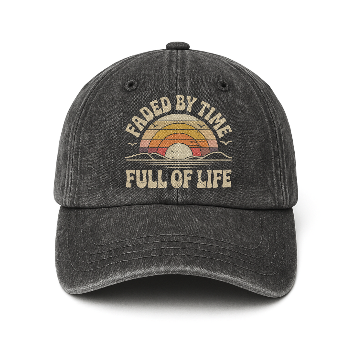 "Faded By Time. Full Of Life" Nostalgic Washed Cap