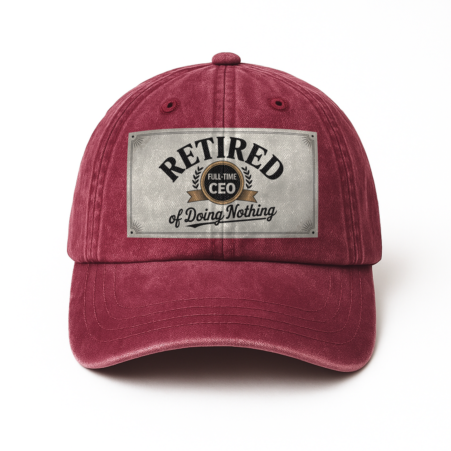 “Retired: Full-Time CEO of Doing Nothing” Corporate Crest Chill Cap