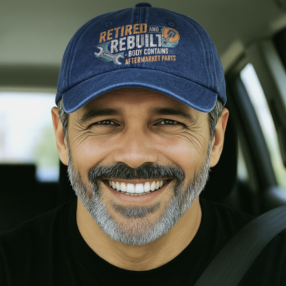 "Retired and Rebuilt – Body Contains Aftermarket Parts" Garage Grumble Plate Cap