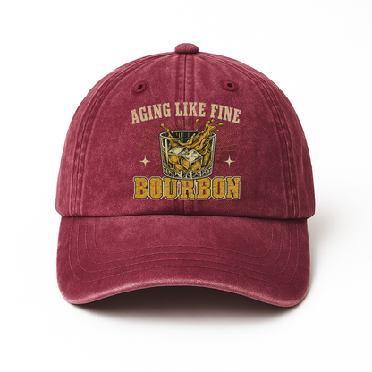 "Aging Like Fine Bourbon" Vintage Washed Cap