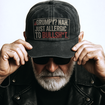 The "Straight Shooter" Cap - Grumpy? Nah. Just Honest - Faded Print Cap