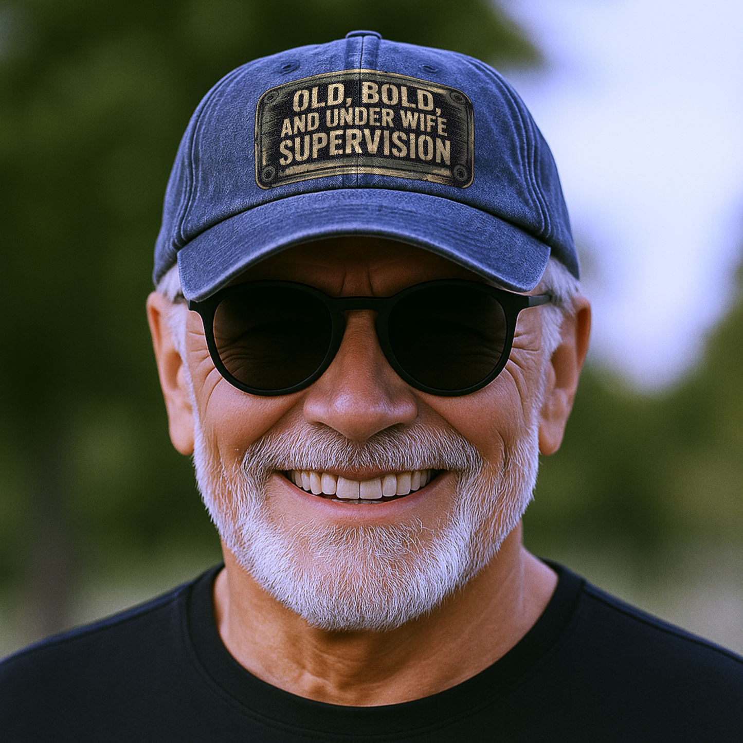 “Old, Bold, and Under Wife Supervision” Garage Grumble Plate Classic Cap