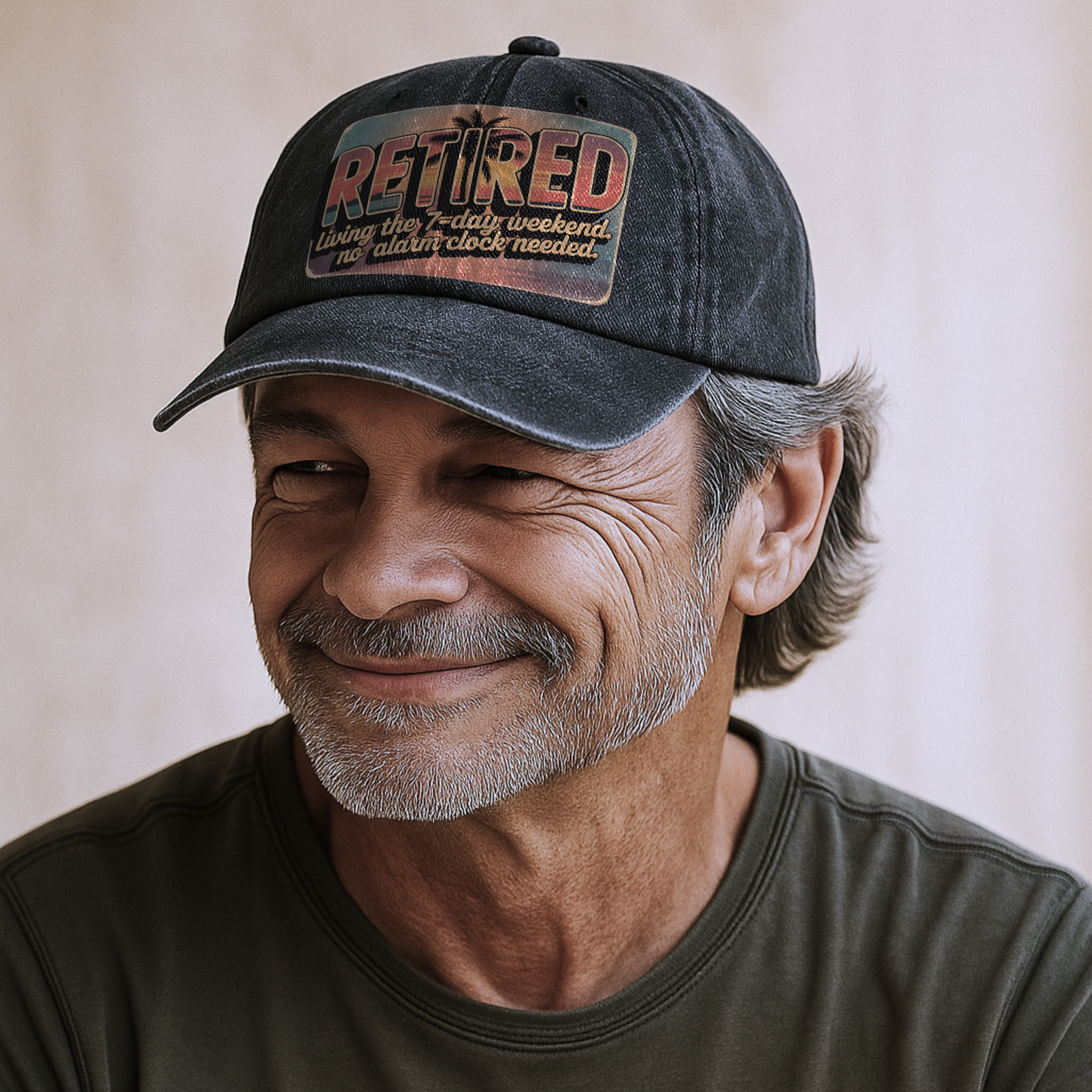 “Retired – Living The 7-day Weekend” Sunset Fadewave Chill Cap